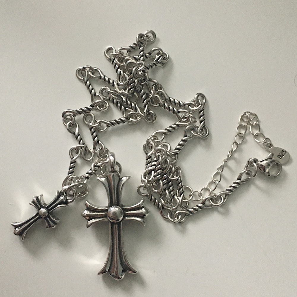 double cross gothic necklace